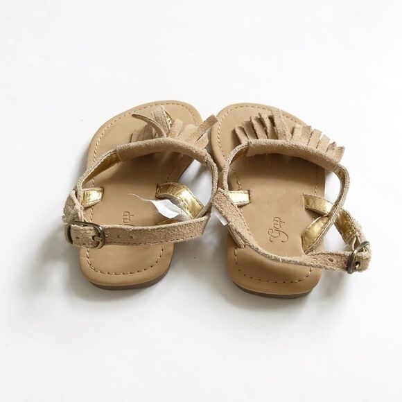 Babygap beige faux suede fringe sandals GUC size 5 - Picture 4 of 4